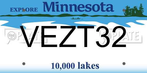 VEZT32 Minnesota License Plate