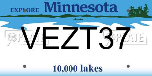 VEZT37 Minnesota License Plate