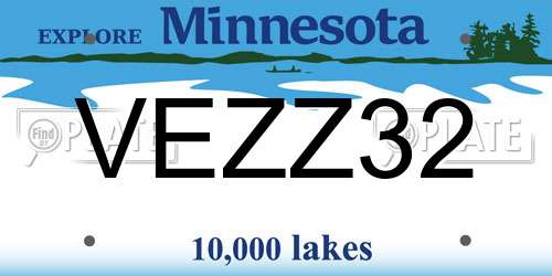 VEZZ32 Minnesota License Plate