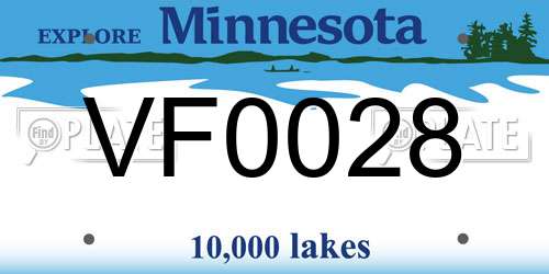 VF0028 Minnesota License Plate