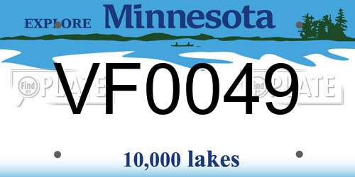 VF0049 Minnesota License Plate