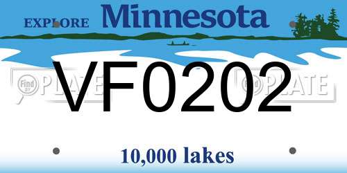 VF0202 Minnesota License Plate