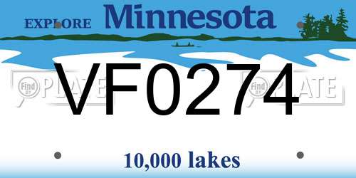 VF0274 Minnesota License Plate