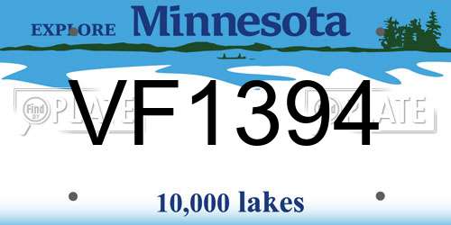 VF1394 Minnesota License Plate