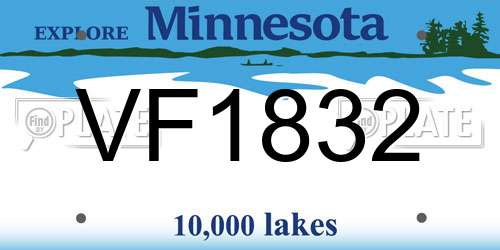 VF1832 Minnesota License Plate