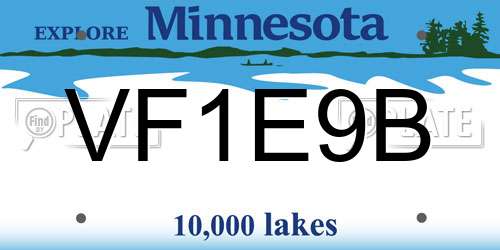 VF1E9B Minnesota License Plate
