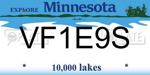VF1E9S Minnesota License Plate