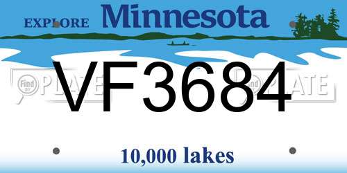 VF3684 Minnesota License Plate