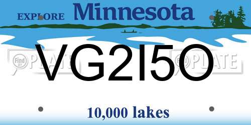 VG2I5O Minnesota License Plate