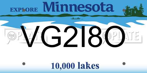 VG2I8O Minnesota License Plate
