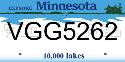 VGG5262 Minnesota License Plate