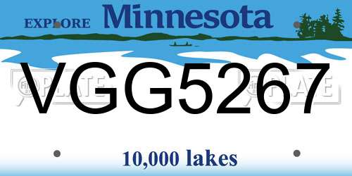 VGG5267 Minnesota License Plate