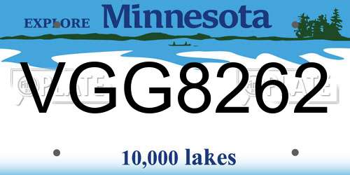 VGG8262 Minnesota License Plate