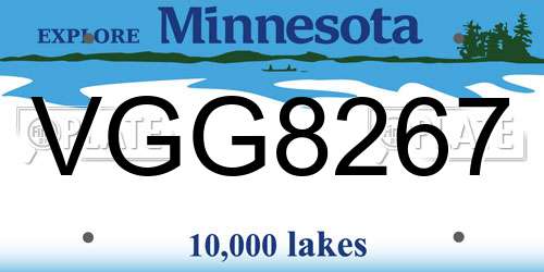 VGG8267 Minnesota License Plate