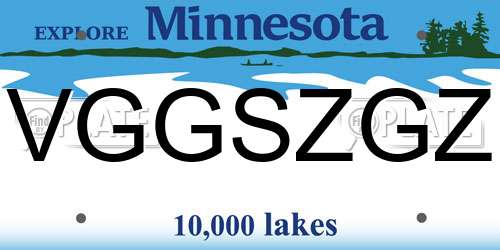 VGGSZGZ Minnesota License Plate