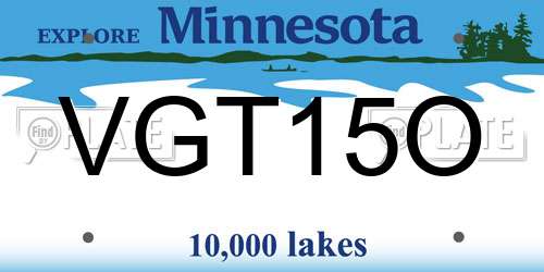 VGT15O Minnesota License Plate