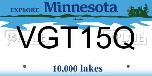 VGT15Q Minnesota License Plate