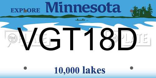 VGT18D Minnesota License Plate