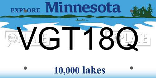 VGT18Q Minnesota License Plate