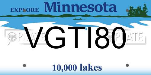 VGTI80 Minnesota License Plate