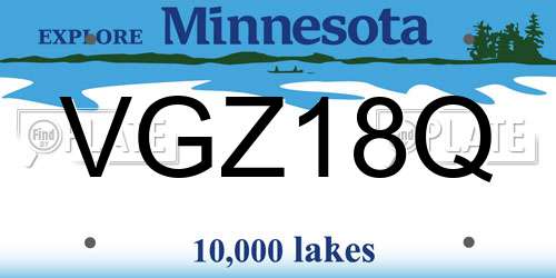 VGZ18Q Minnesota License Plate