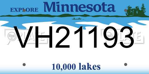 VH21193 Minnesota License Plate