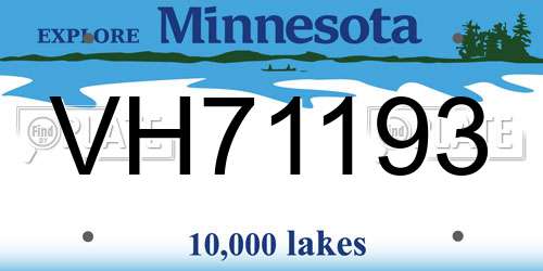 VH71193 Minnesota License Plate