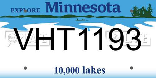 VHT1193 Minnesota License Plate