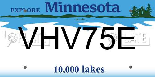 VHV75E Minnesota License Plate