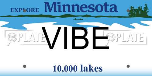 VIBE Minnesota License Plate