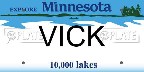 VICK Minnesota License Plate