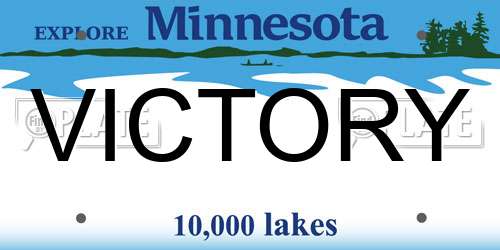 VICTORY Minnesota License Plate