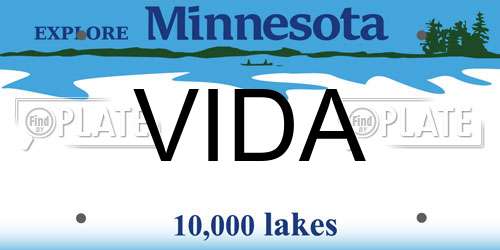 VIDA Minnesota License Plate