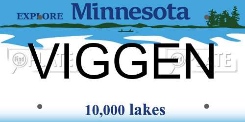 VIGGEN Minnesota License Plate