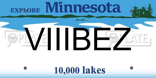 VIIIBEZ Minnesota License Plate
