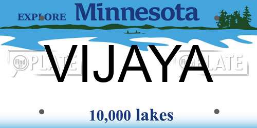 VIJAYA Minnesota License Plate