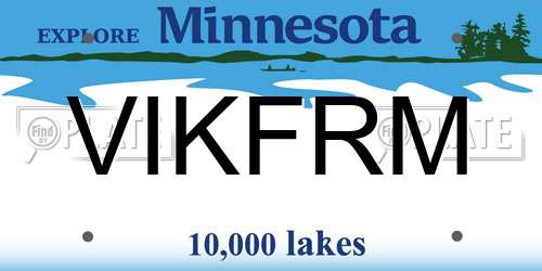 VIKFRM Minnesota License Plate