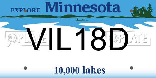 VIL18D Minnesota License Plate