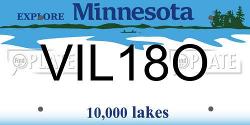 VIL18O Minnesota License Plate