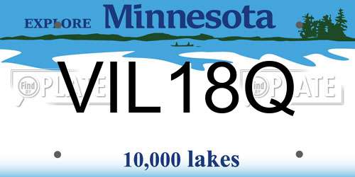 VIL18Q Minnesota License Plate