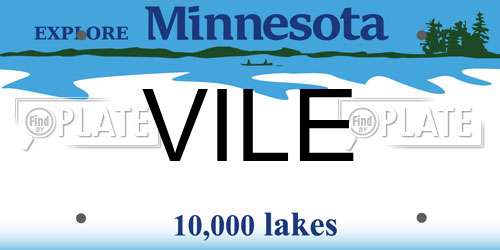 VILE Minnesota License Plate