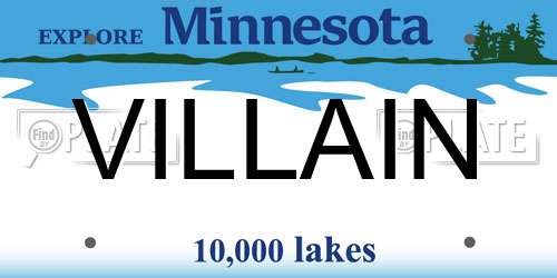 VILLAIN Minnesota License Plate