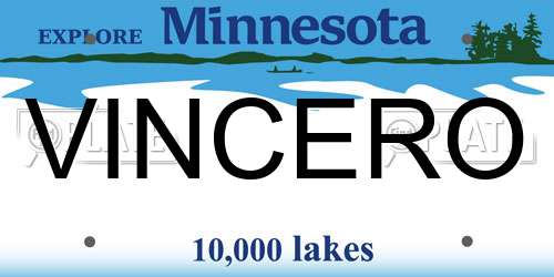 VINCERO Minnesota License Plate