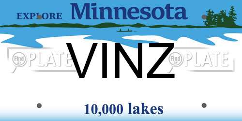VINZ Minnesota License Plate