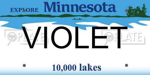 VIOLET Minnesota License Plate