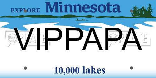 VIPPAPA Minnesota License Plate