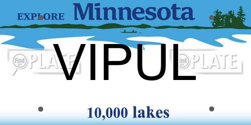 VIPUL Minnesota License Plate