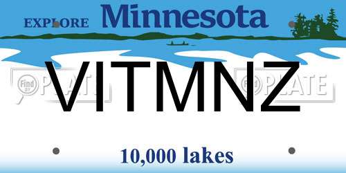 VITMNZ Minnesota License Plate