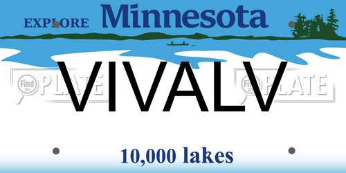 VIVALV Minnesota License Plate