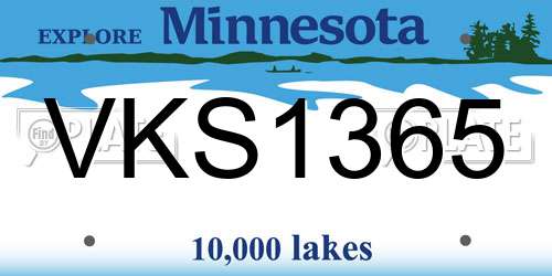 VKS1365 Minnesota License Plate
